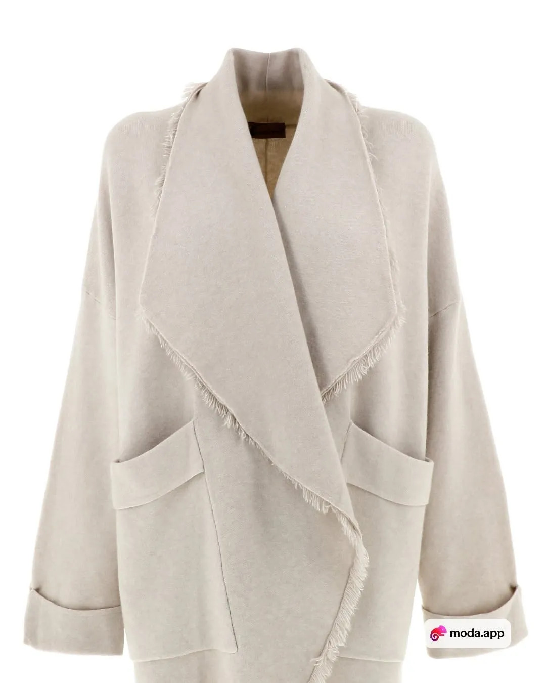 Cardigan donna color panna con tasche — IDEA Avola